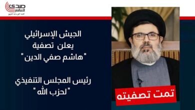 الجيش الإسرائيلي يعلن تصفية هاشم صفي الدين