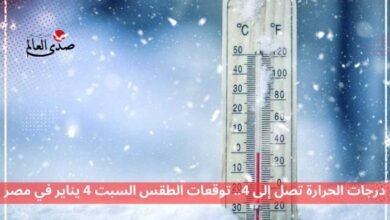 درجات الحرارة تصل إلى 4.. توقعات الطقس السبت 4 يناير في مصر